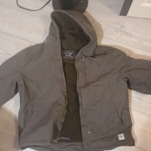 Gray Military Field Jacket with Hood